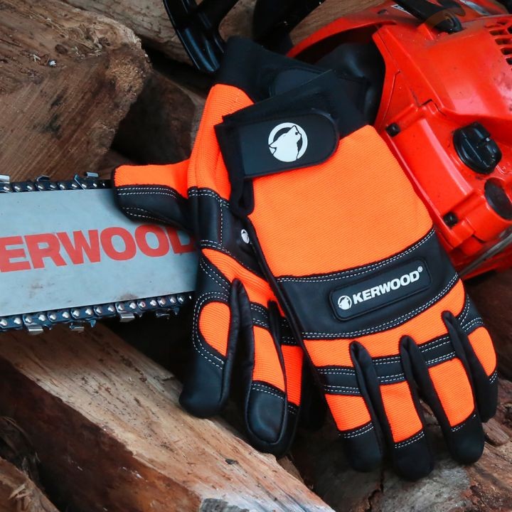 Gants forestier noirs - Protection main gauche taille L/10 - Classe 1 - KERWOOD
