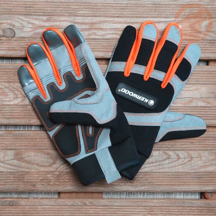 Gants pour travaux bois et jardin, Gris, Taille L / 10 - KERWOOD